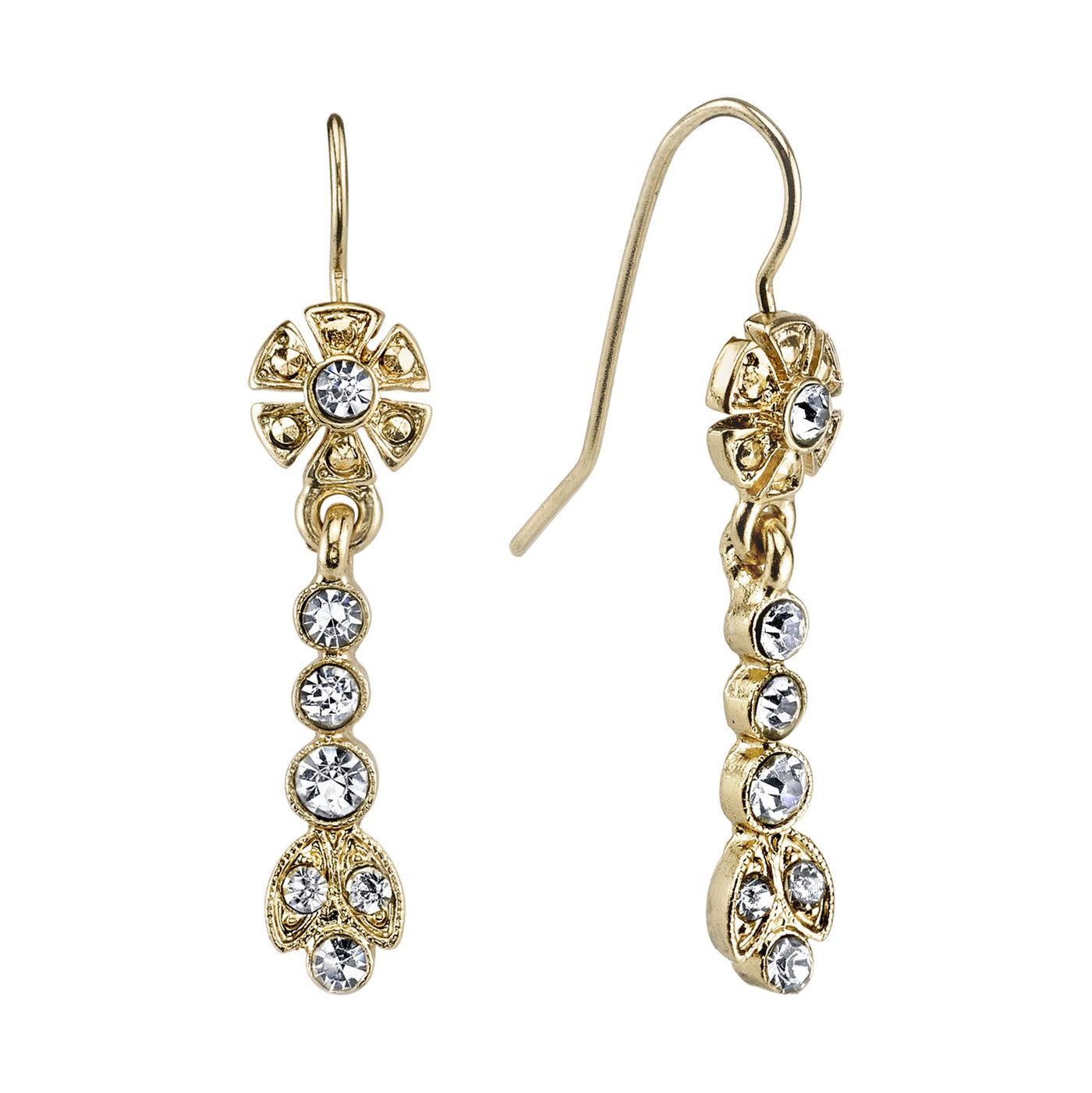 Downton Abbey Crystal Linear Drop Earrings