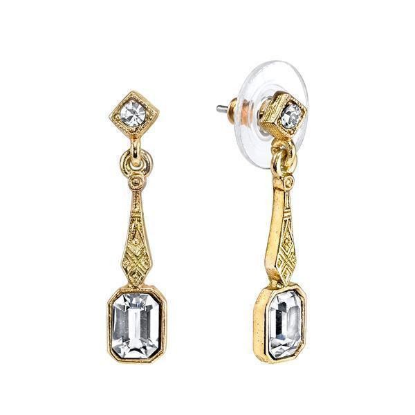 Downton Abbey Gold-Dipped and Crystal Drop Earrings - SOLD OUT