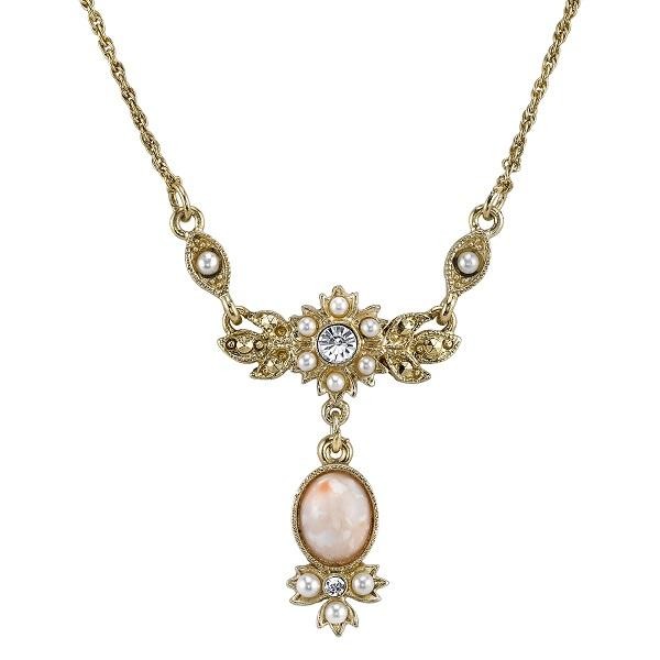 Downton Abbey Pearl and Crystal Necklace