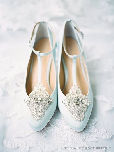 Art Deco Great Gatsby Bridal Shoes in Blue by Bella Belle Shoes