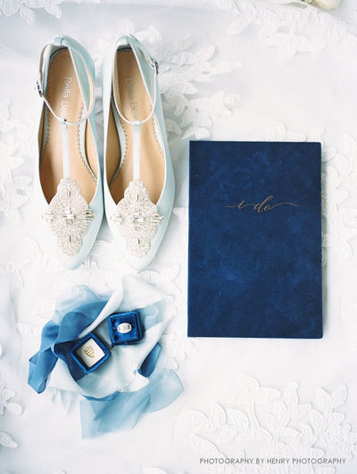 Art Deco Great Gatsby Bridal Shoes in Blue by Bella Belle Shoes