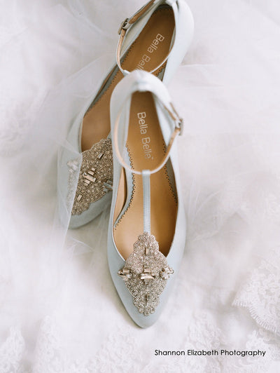 Art Deco Great Gatsby Bridal Shoes in Blue by Bella Belle Shoes