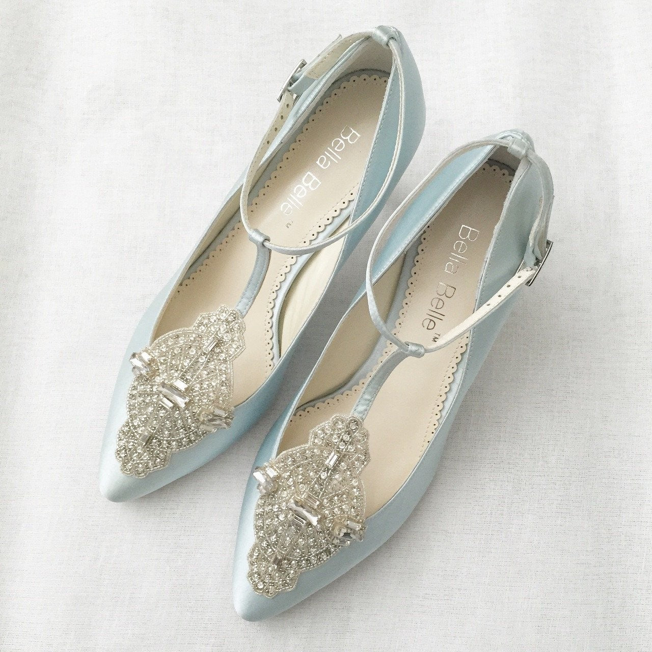 Art Deco Great Gatsby Bridal Shoes in Blue by Bella Belle Shoes