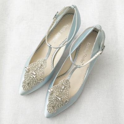 Art Deco Great Gatsby Bridal Shoes in Blue by Bella Belle Shoes