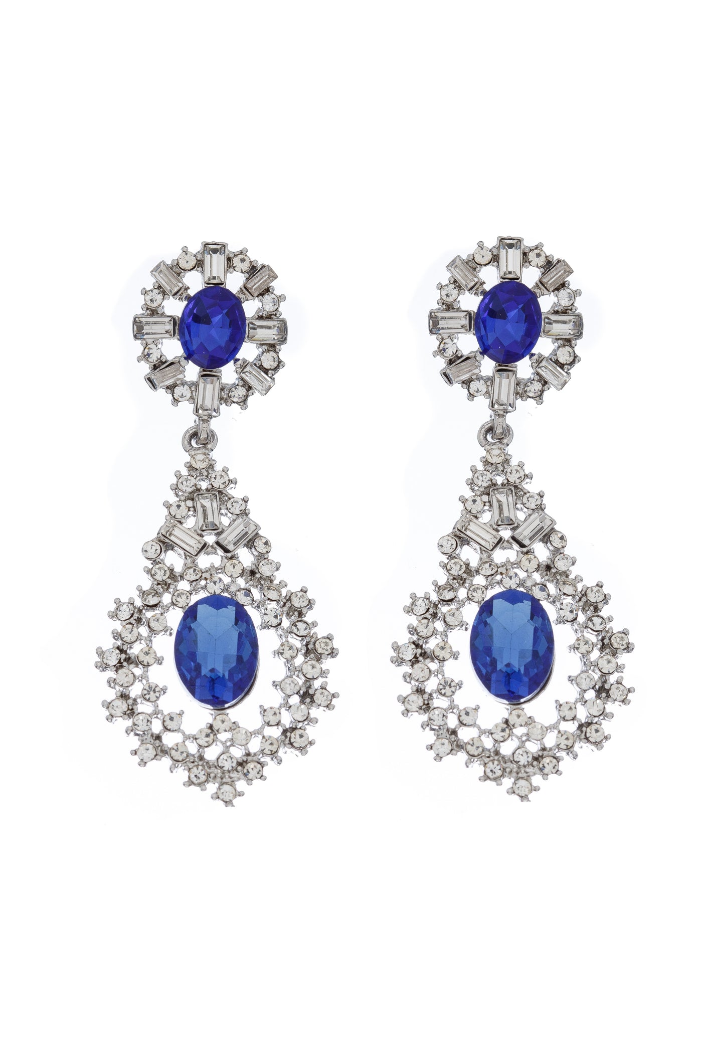 Deco Chandelier Earrings in Blue