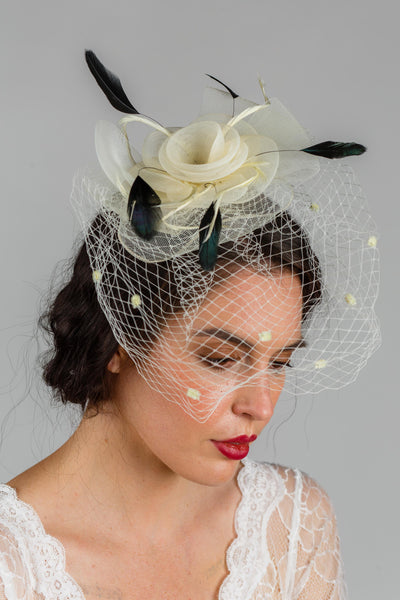 Bonnette 1950s Veil in Ivory
