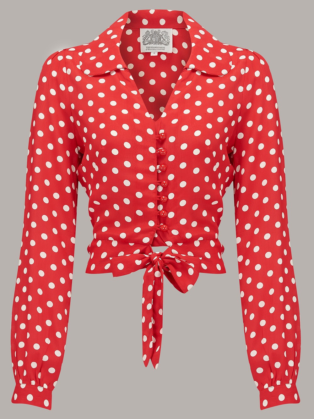 Margaret Blouse in Red and White Spots