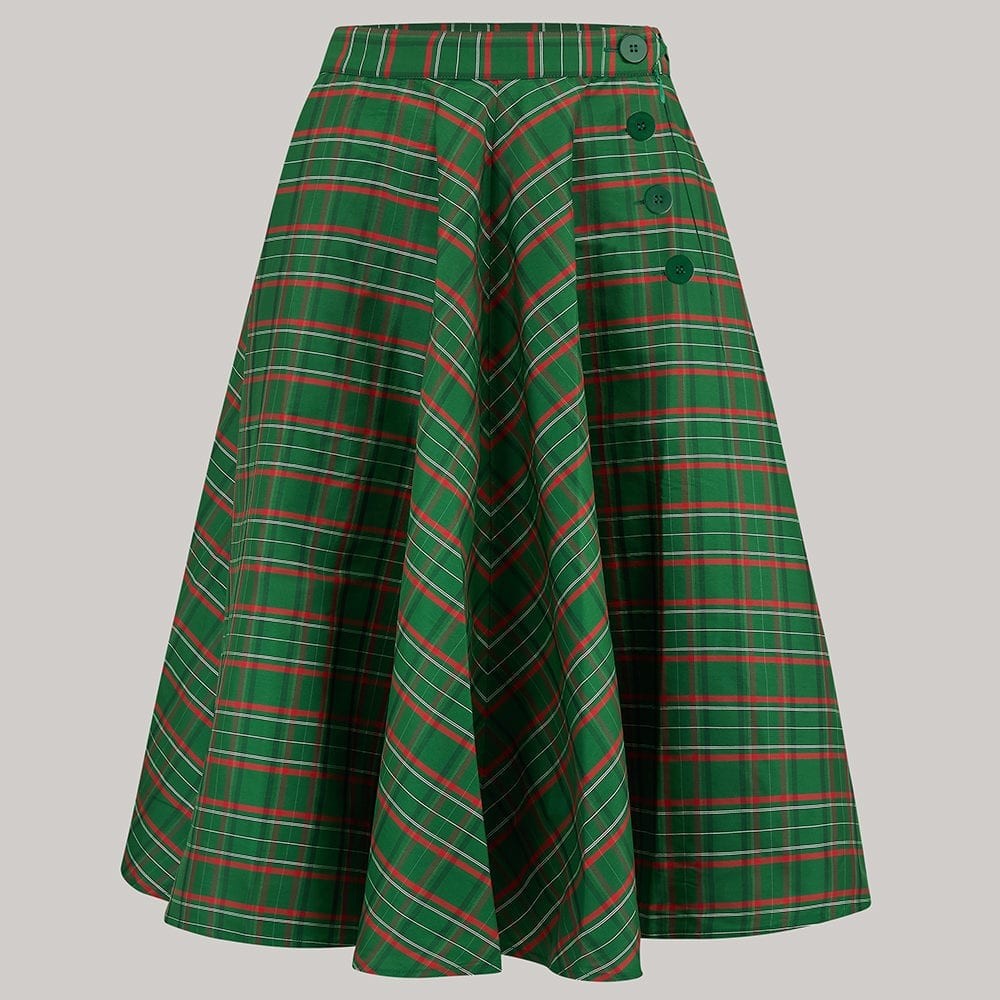 Maybelle Skirt in Green Taffeta
