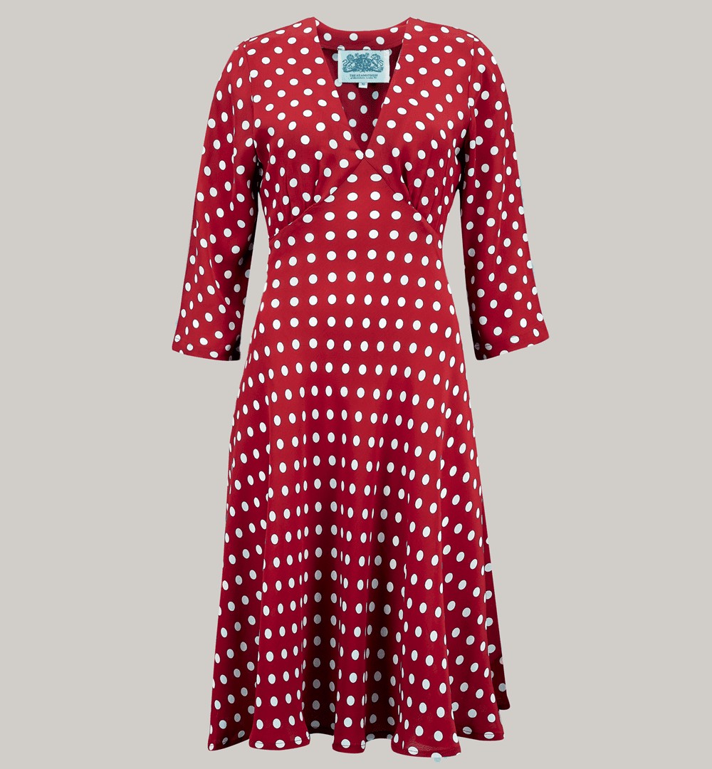 Ida Dress in Wine Spot