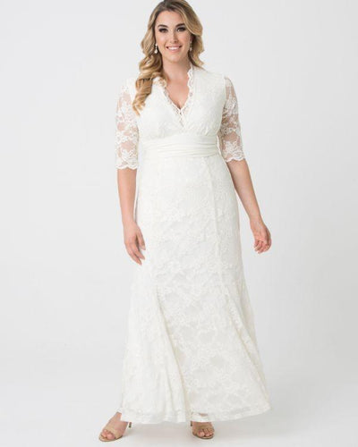 1950s Style Lace Wedding Gown in Ivory