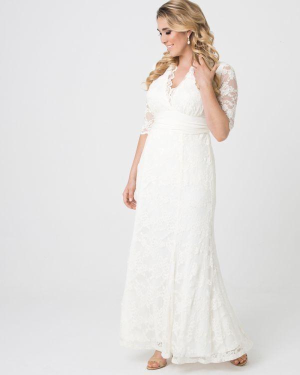 1950s Style Lace Wedding Gown in Ivory