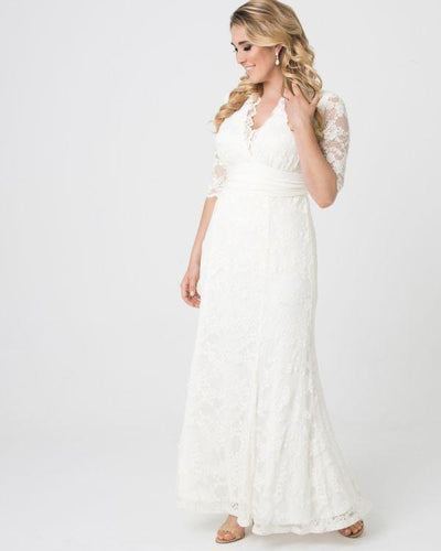 1950s Style Lace Wedding Gown in Ivory