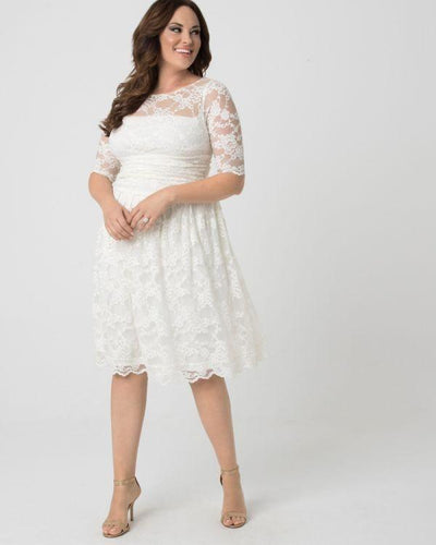 1950s Vintage Style Lace Wedding Dress in Ivory