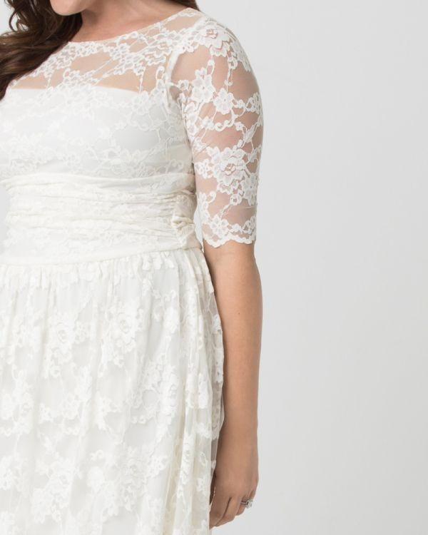 1950s Vintage Style Lace Wedding Dress in Ivory