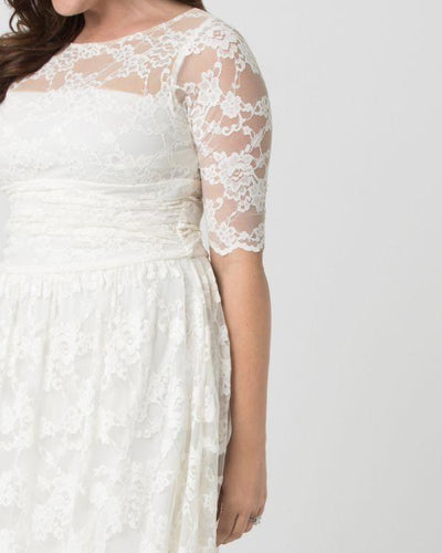 1950s Vintage Style Lace Wedding Dress in Ivory