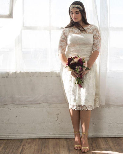 1950s Vintage Style Lace Wedding Dress in Ivory