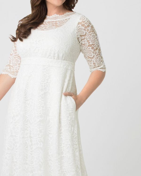 50s Style Vintage Wedding Gown in Ivory Shimmer