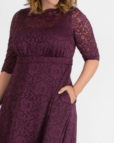 Vintage Inspired Lace Bridal Dress in Plum