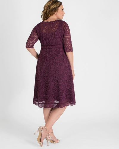 Vintage Inspired Lace Bridal Dress in Plum
