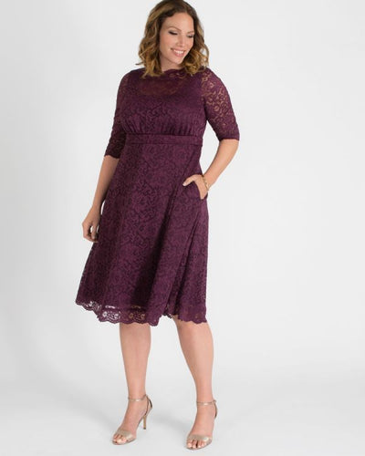 Vintage Inspired Lace Bridal Dress in Plum