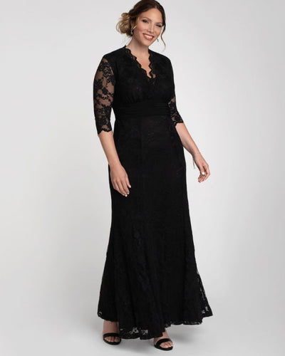 Siren Vintage Inspired Lace Bridal Gown in Black