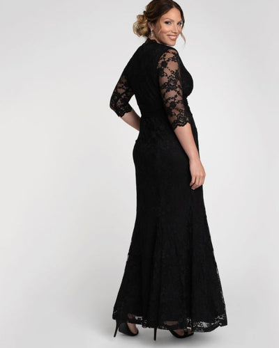 Siren Vintage Inspired Lace Bridal Gown in Black