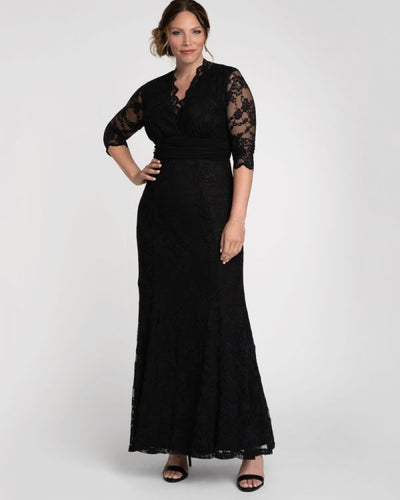 Siren Vintage Inspired Lace Bridal Gown in Black