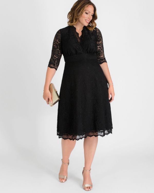 Vintage Style Lace Bridal Dress in Black