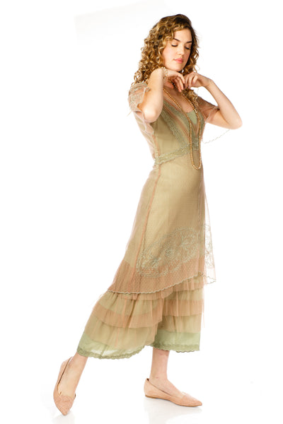 Sylvia 1920s Titanic Style Dress in Sage