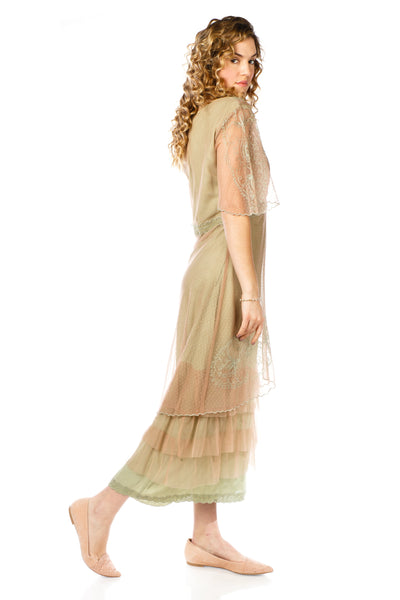 Sylvia 1920s Titanic Style Dress in Sage