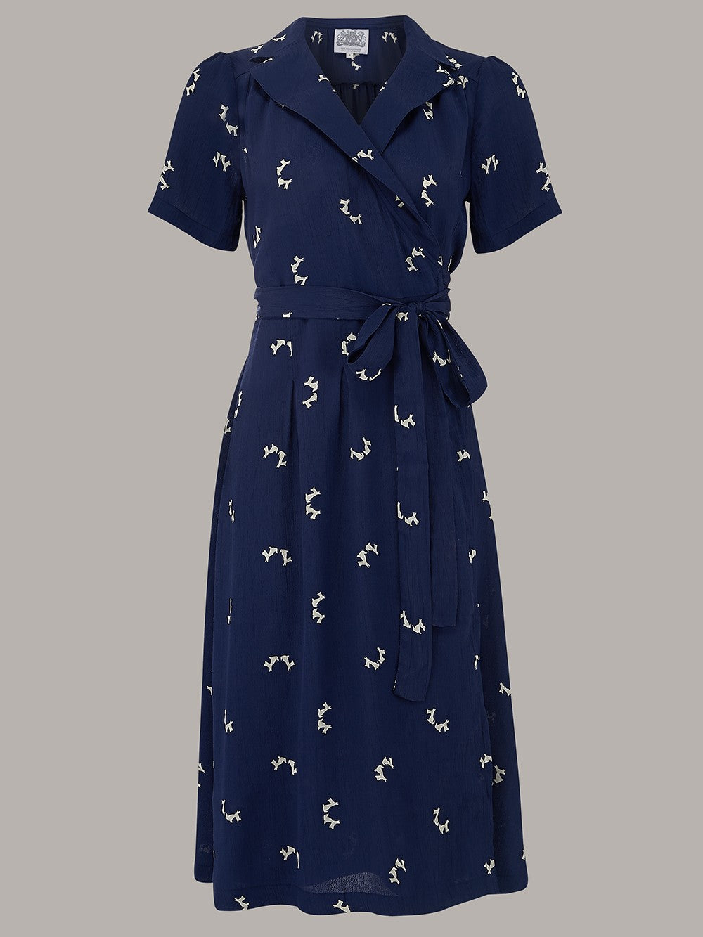 Rita 1940s Dress in Blue Doggy