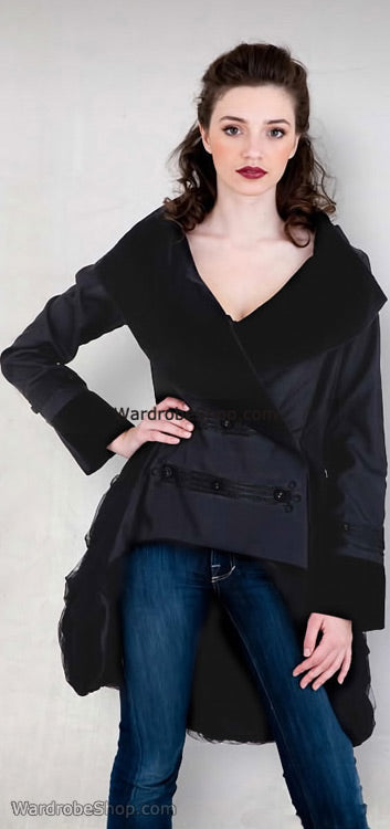 T-332 Black Double Breasted Nataya Jacket