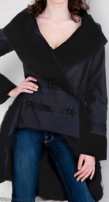 T-332 Black Double Breasted Nataya Jacket