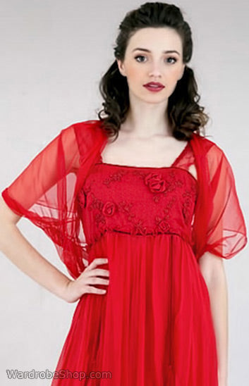 Rouched Tulle Shrug in Red by Nataya - SOLD OUT