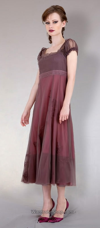 40096 Charcoal/Berry Empire Dress