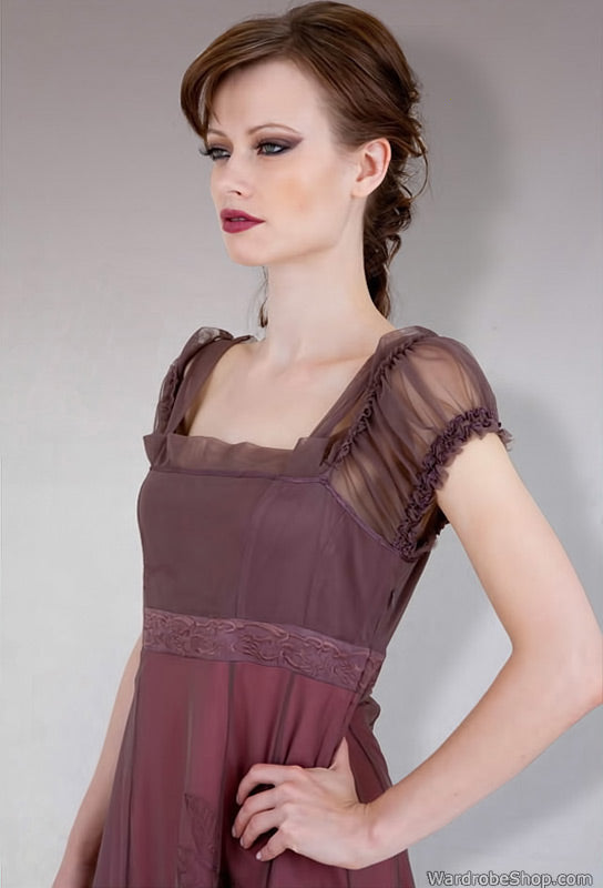 Empire Party Dress in Charcoal-Berry by Nataya - SOLD OUT
