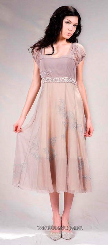 40096 Charcoal/Berry Empire Dress