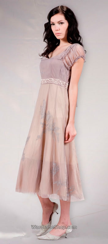 40096 Charcoal/Berry Empire Dress