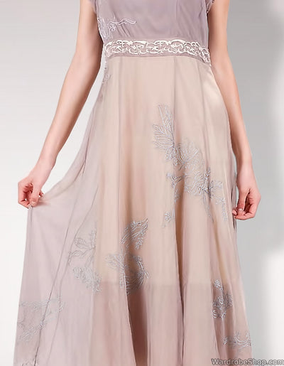 40096 Charcoal/Berry Empire Dress