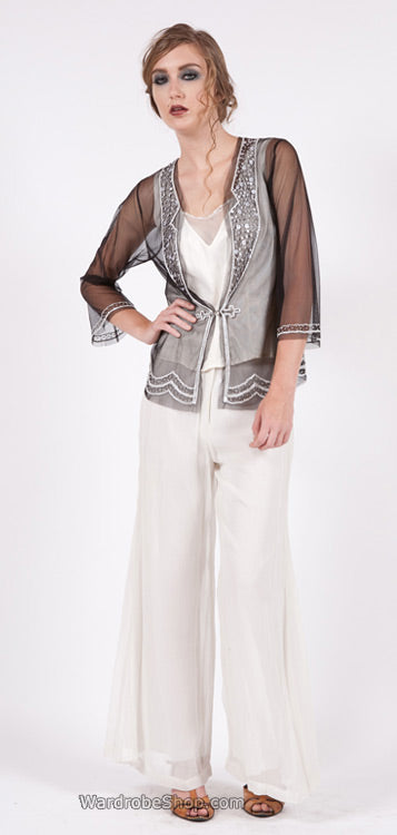 Ivory Palazzo Pants Nataya B-74