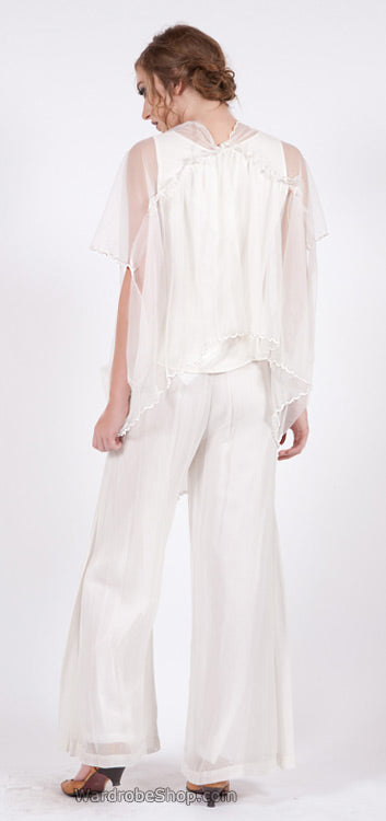 Ivory Palazzo Pants Nataya B-74