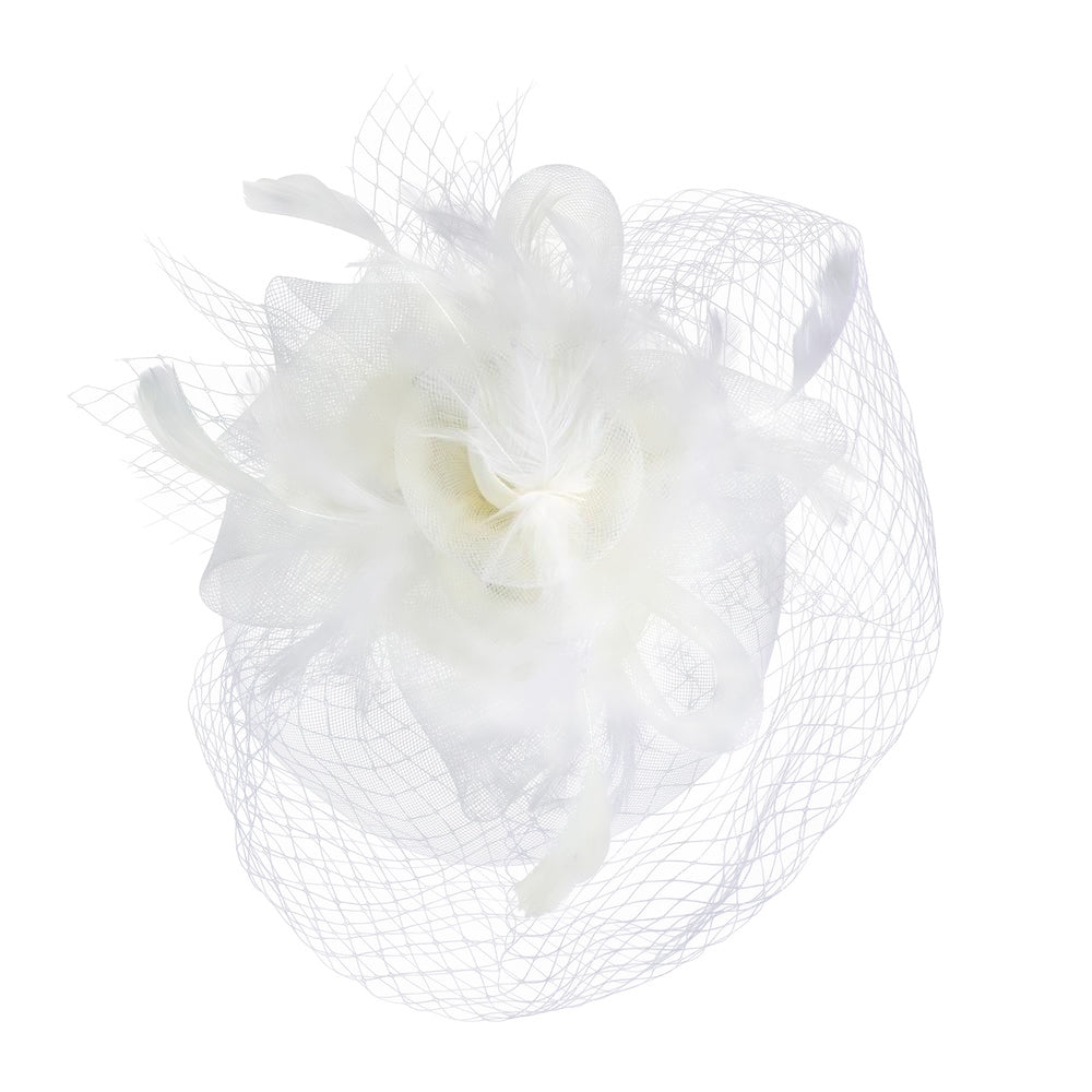 1920s Veil Fascinator in Ivory