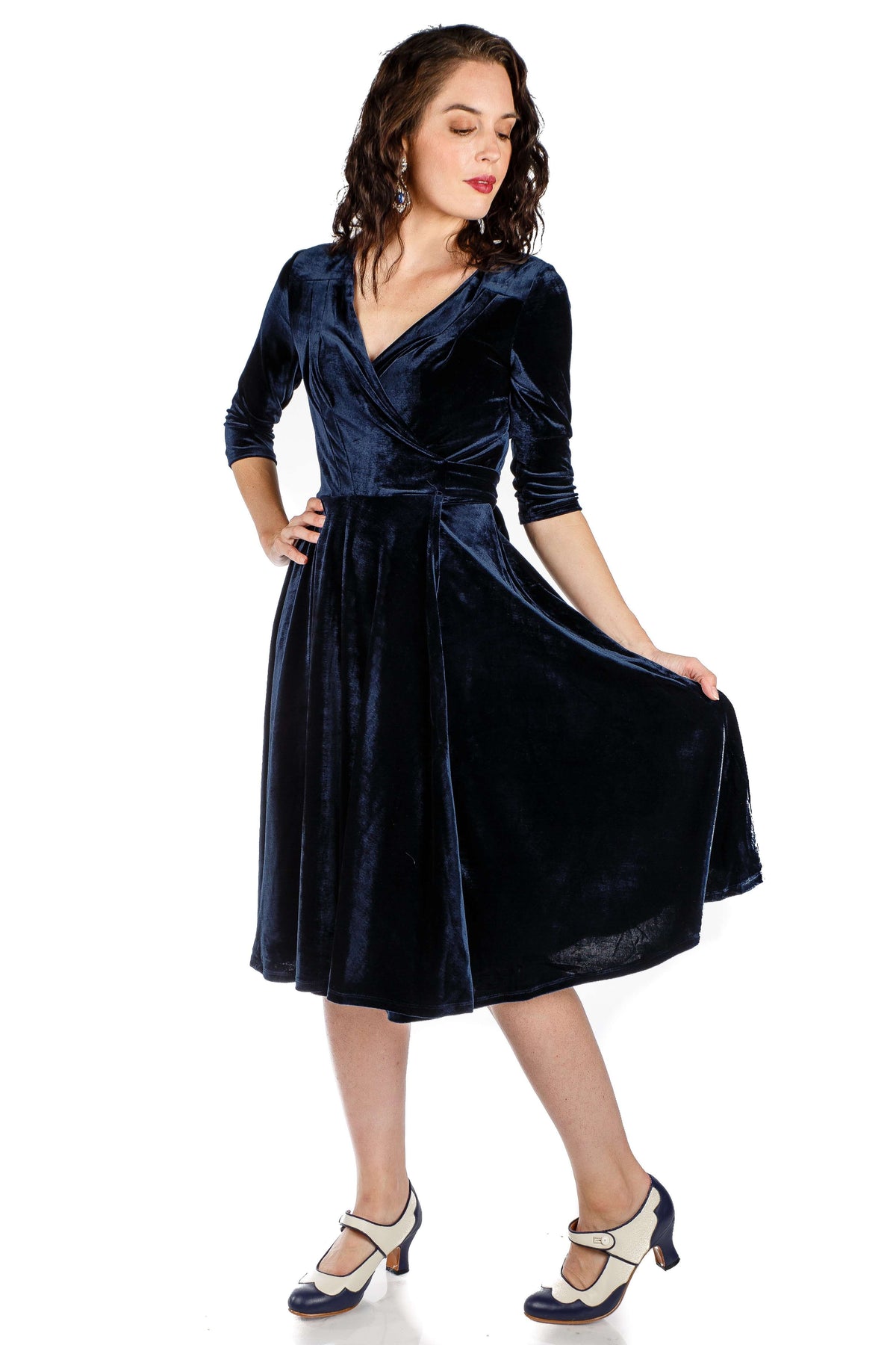 vintage blue velvet dress 1940s Evelyn in Navy Do not bleach 3 Sexyshine Women's Denim Babydoll Color:Mocha all storage