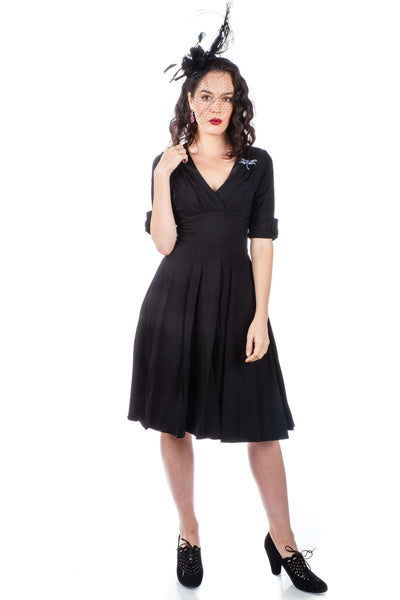 1950s Kennedy Party Dress in Black
