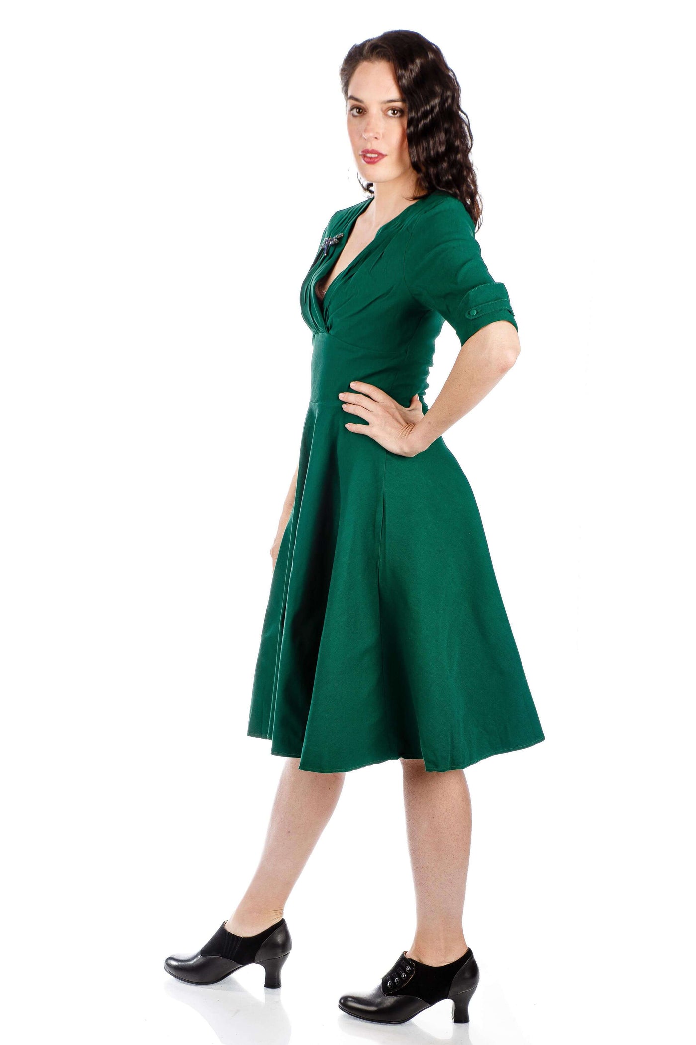 1950s Kennedy Party Dress in Green