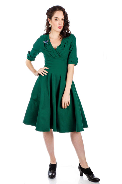 1950s Kennedy Party Dress in Green