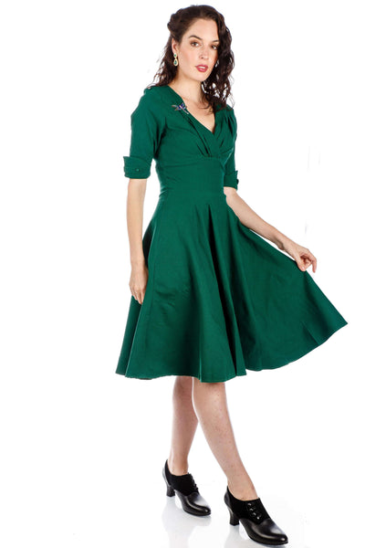 1950s Kennedy Party Dress in Green