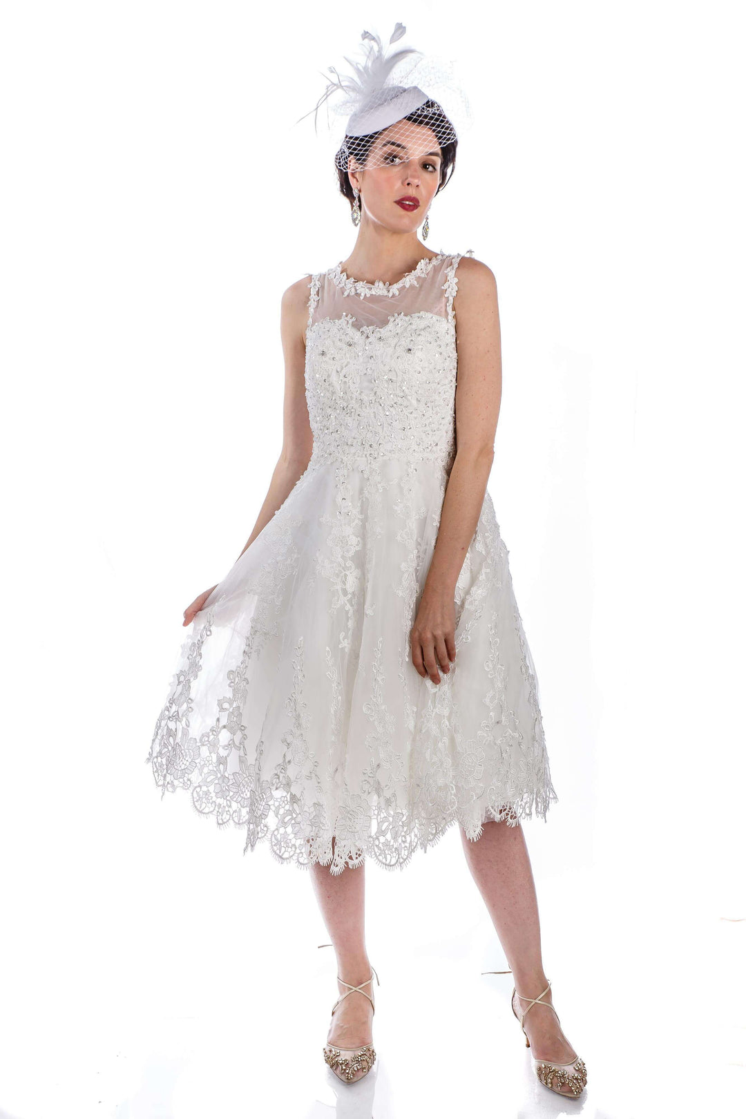 chinese dress ladies 1950s Style Brielle Wedding Dress in White – WardrobeShop