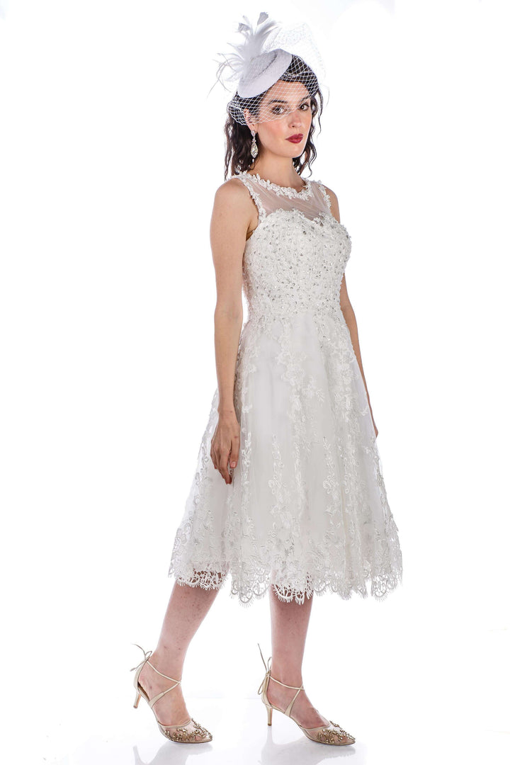 1950s Style Brielle Wedding Dress in White WardrobeShop 1950s Style Brielle Wedding Dress in White WardrobeShop