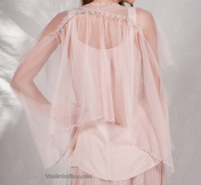 Asymmetric Tulle Airy Jacket in Pink by Nataya - SOLD OUT